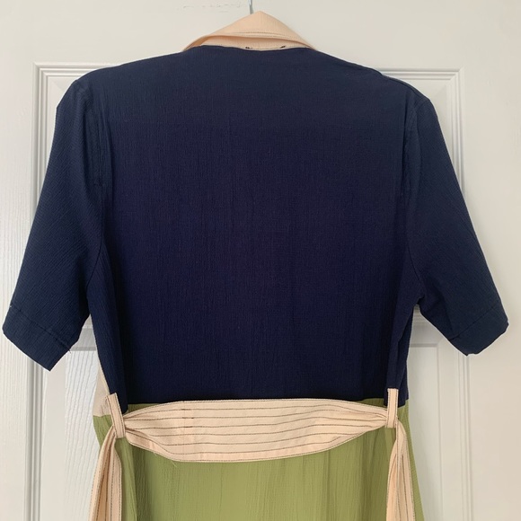 Gospell Leafage Colour Block Shirt Dress - Picture 4 of 13